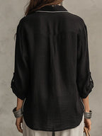 Marguerite oversized linen blend blouse, view 6
