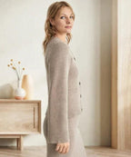Marguerite Wool-Blend Button Vest, detail view