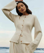 Marguerite Wool-Blend Button Vest, lifestyle view