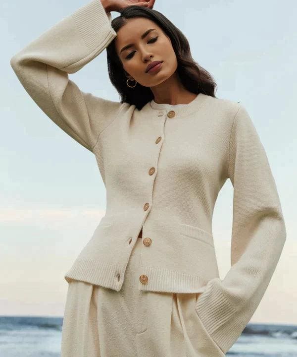 Marguerite Wool-Blend Button Vest, lifestyle view