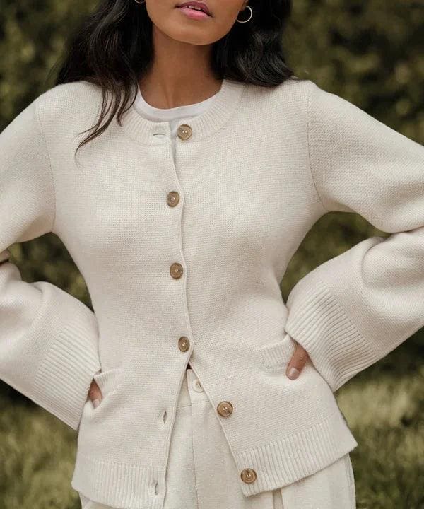 Marguerite Wool-Blend Button Vest, styled view
