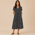 Marigold Shirt Dress Vintage Floral-Print Short-Sleeve