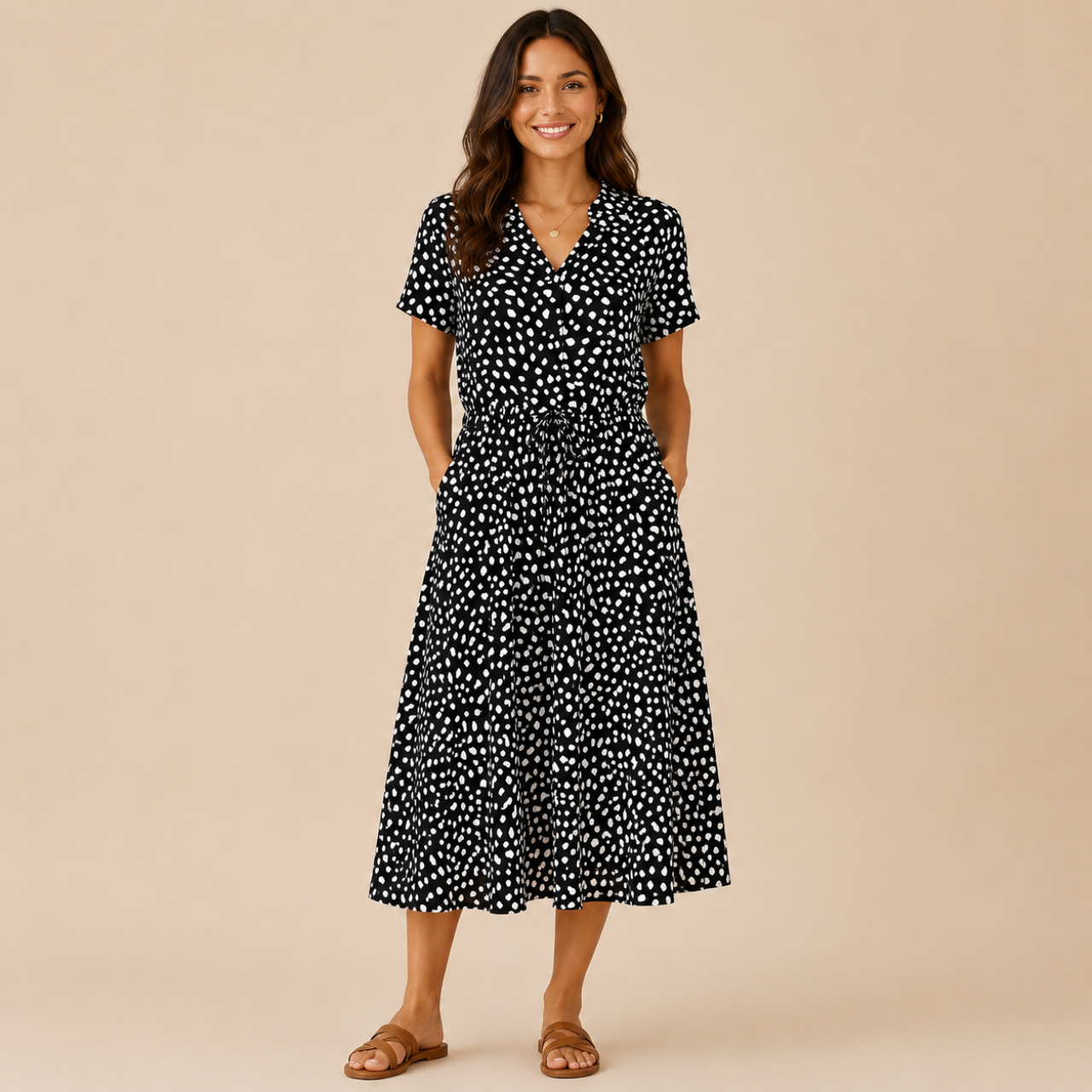 Marigold Shirt Dress Vintage Floral-Print Short-Sleeve