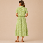 Marigold Shirt Dress Vintage Floral-Print Short-Sleeve