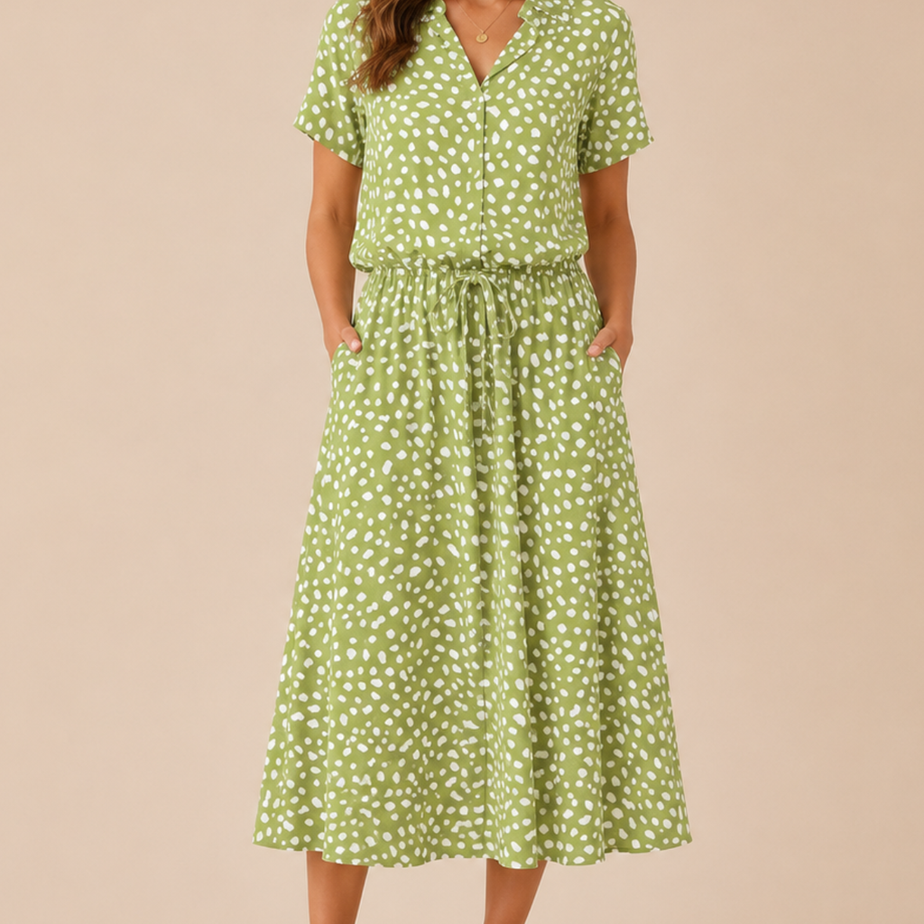 Marigold Shirt Dress Vintage Floral-Print Short-Sleeve