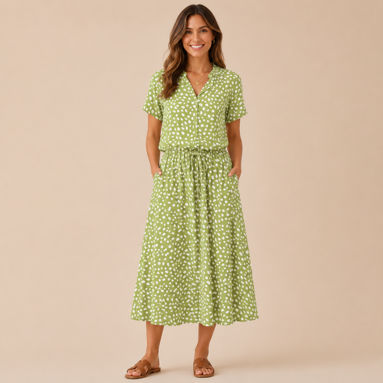 Marigold Shirt Dress Vintage Floral-Print Short-Sleeve