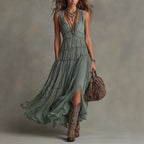 Marisabel tiered V-neck boho maxi dress, view 2