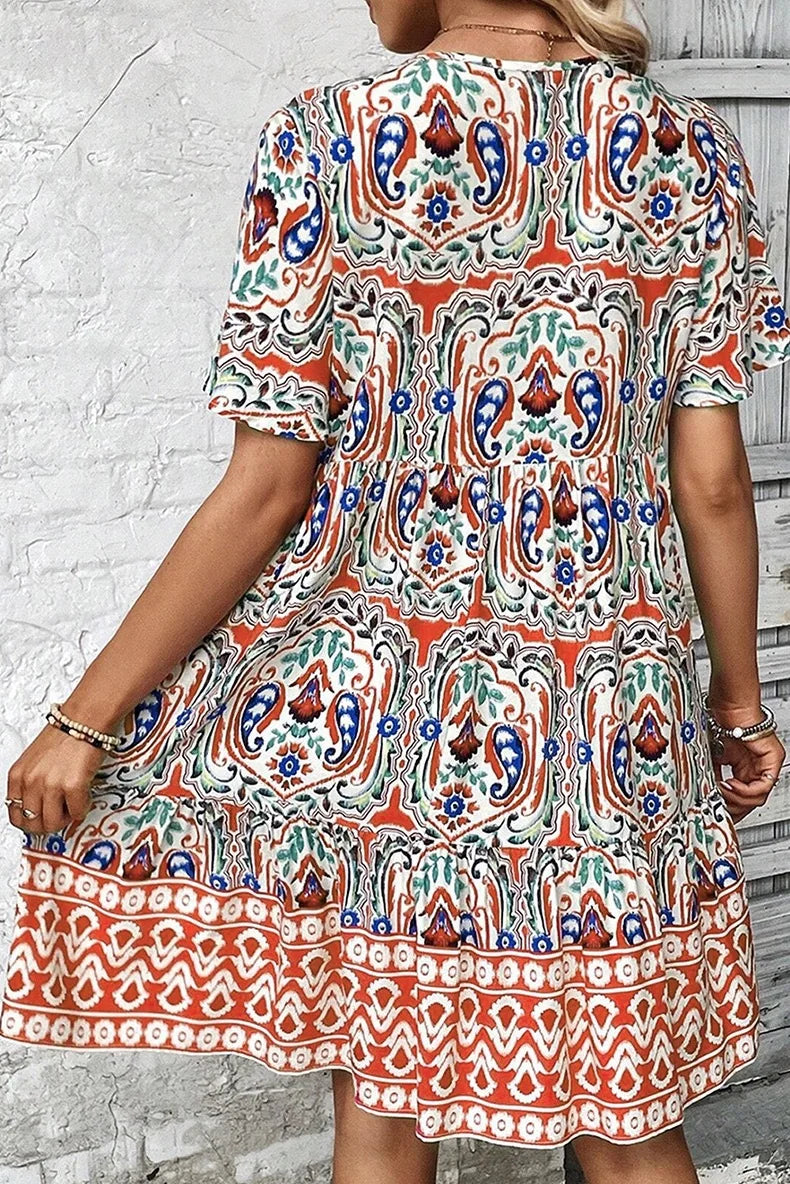 Marisela boho floral mini dress, view 4