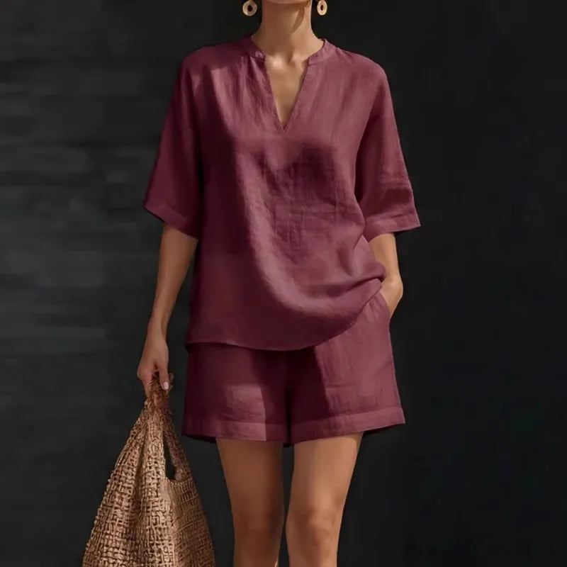 Marjolein V-neck breathable summer set, view 4