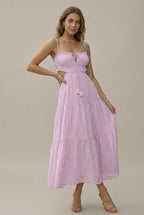 Marlowe tassel cutout tiered maxi dress, Purple