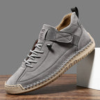 Side view of Gray Mia Supportive Lightweight Cushioned Sneakers by BELLA HUDSON