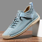 Side view of Sky Blue Mia Supportive Lightweight Cushioned Sneakers by BELLA HUDSON