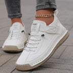 Front view of White Mia Supportive Lightweight Cushioned Sneakers by BELLA HUDSON