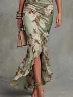 Minerva Maxi Dress Floral Fishtail Ruched