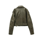 Nadine Short Cropped Biker Jacket, back view