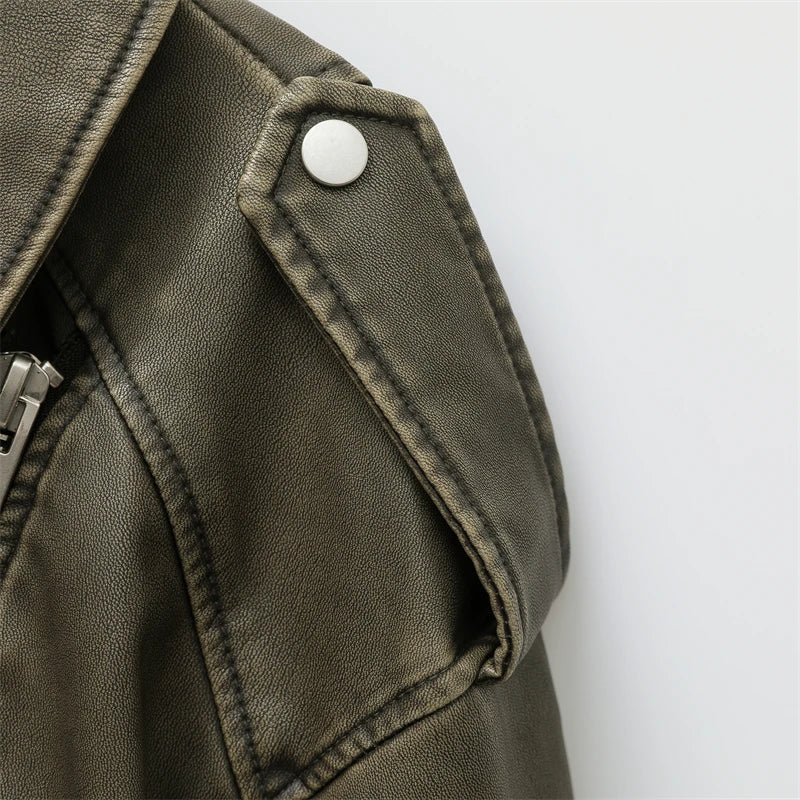 Nadine Short Cropped Biker Jacket, styled view