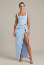 Odalie evening corset high-slit two-piece set, view 1