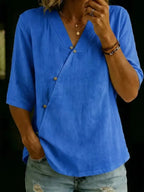 Odalys oversized V-neck blouse, view 2