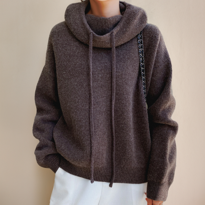 Odessa Oversized Drawstring Hoodie, Brown