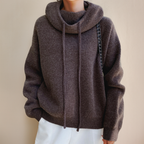 Odessa Oversized Drawstring Hoodie, Brown