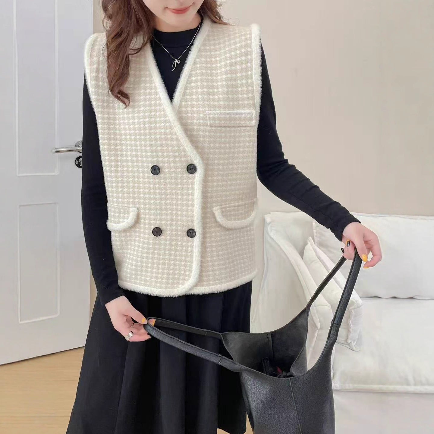 Odette Double-Breasted Structured Vest, back view