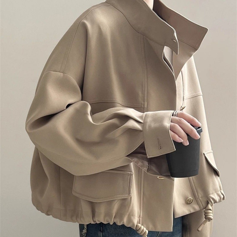 Ottoline Oversized Stand-Up Collar Jacket, detail view