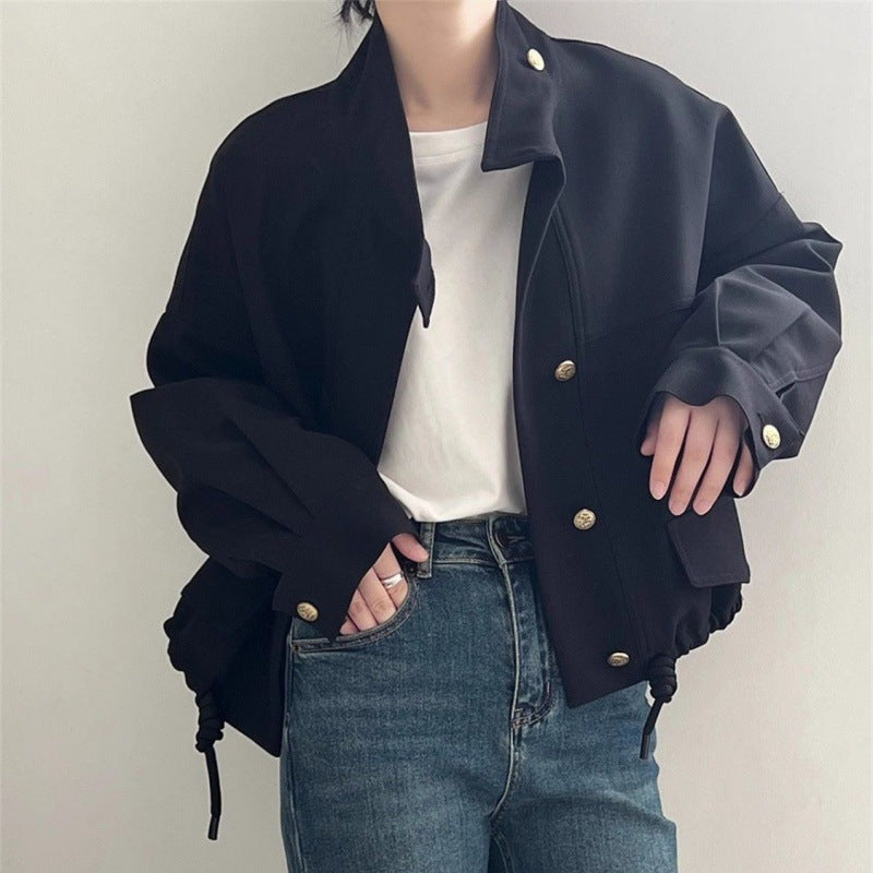 Ottoline Oversized Stand-Up Collar Jacket, Khaki