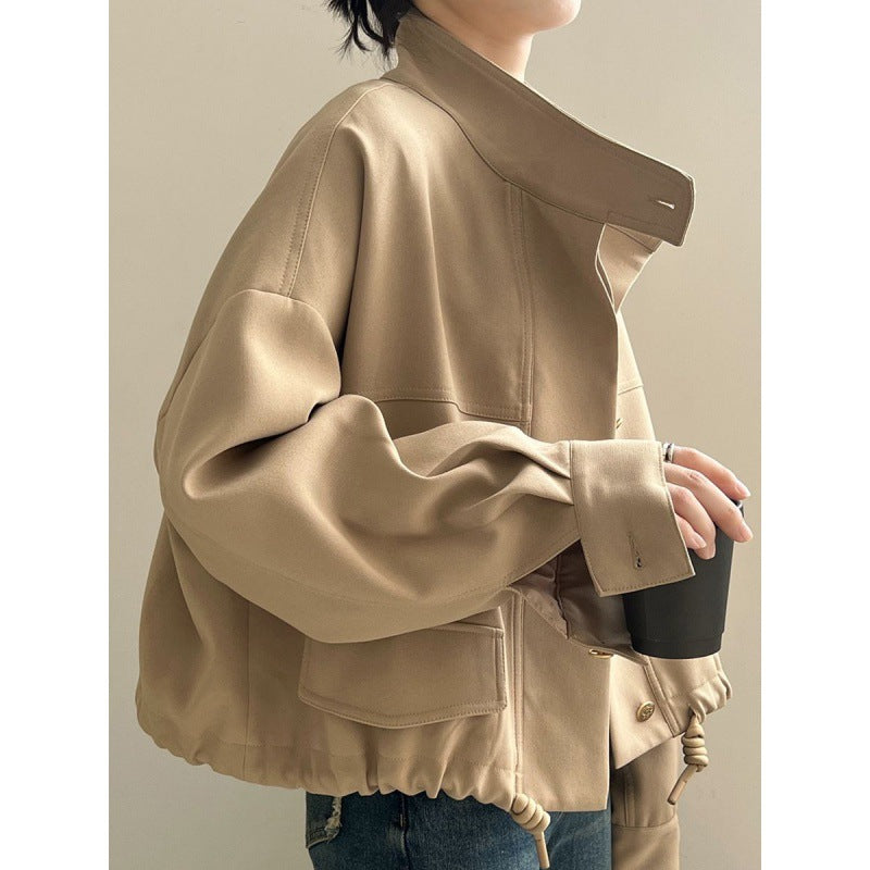 Ottoline Oversized Stand-Up Collar Jacket, sleeve detail