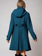 Perpetua Hooded A-Line Coat, back view