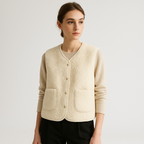 Perpetua Shearling-Look Button Vest, detail view