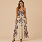 Perrine Maxi Dress Paisley-Print V-Neck Strap