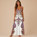 Perrine Maxi Dress Paisley-Print V-Neck Strap