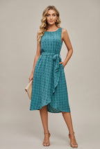 Perrine wrap polka-dot belted midi dress, Blue