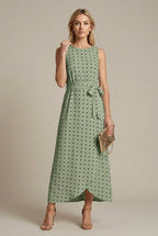 Perrine wrap polka-dot belted midi dress, Green