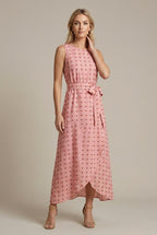 Perrine wrap polka-dot belted midi dress, Pink