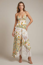 Philippa evening lace V-neck ruffle maxi dress, view 1