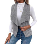 Priya Open-Collar Fleece Vest, lifestyle view