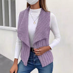 Priya Open-Collar Fleece Vest, side view
