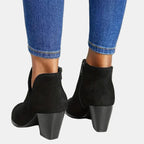 Rosalind faux suede block-heel side-zip ankle boots, group view