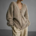 Rosalind Soft V-Neck Cardigan, Beige