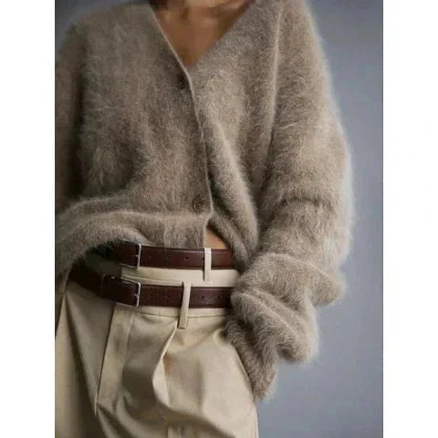 Rosalind Soft V-Neck Cardigan, detail view
