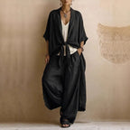 Roxanne kimono top and wide leg trouser set, view 2