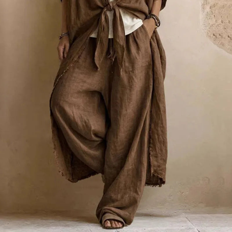 Roxanne kimono top and wide leg trouser set, view 6