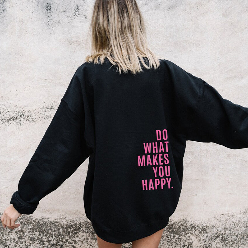 Roxy Back Print Drawstring Hoodie, Black