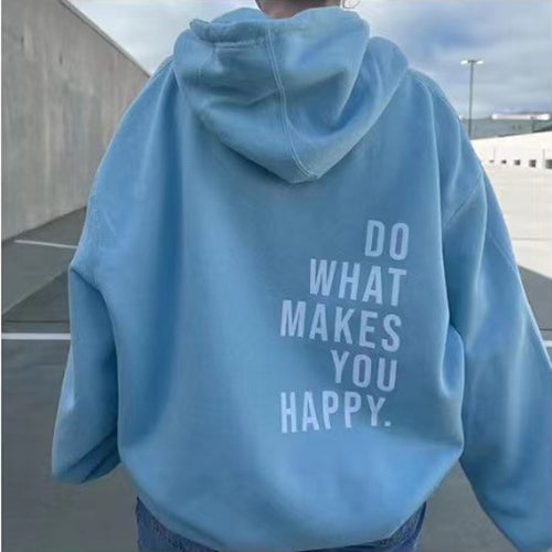 Roxy Back Print Drawstring Hoodie, Light Blue