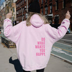 Roxy Back Print Drawstring Hoodie, Pink