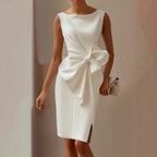 Seraphina bow sculpted elegant dress, view 1