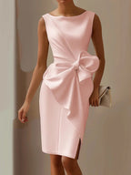 Seraphina bow sculpted elegant dress, view 2