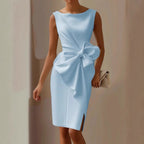 Seraphina bow sculpted elegant dress, view 3