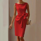 Seraphina bow sculpted elegant dress, view 4